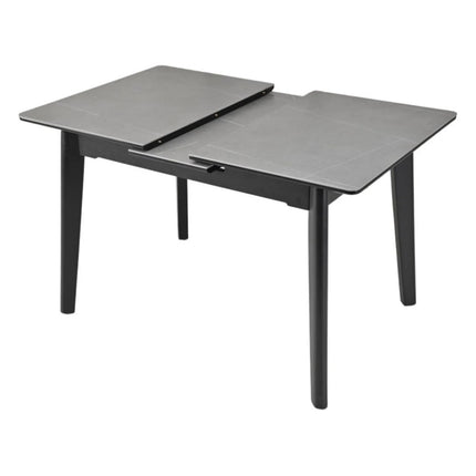 Masa extensibila OSTEN, gri cu efect de marmura/negru, 120/160x80x76 cm