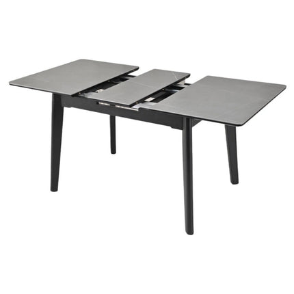 Masa extensibila OSTEN, gri cu efect de marmura/negru, 110/140x80x76 cm