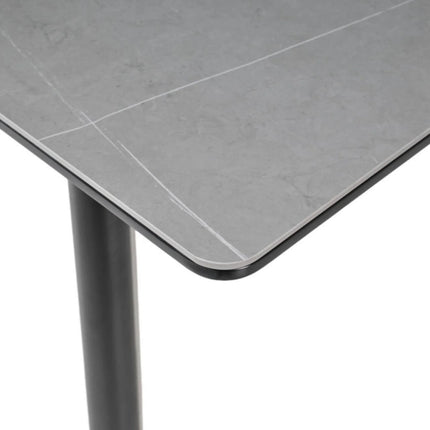 Masa extensibila OSTEN, gri cu efect de marmura/negru, 140/180x80x76 cm