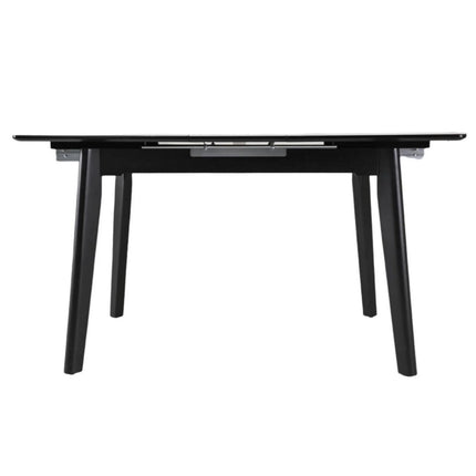 Masa extensibila OSTEN, alb cu efect de marmura/negru, 140/180x80x76 cm