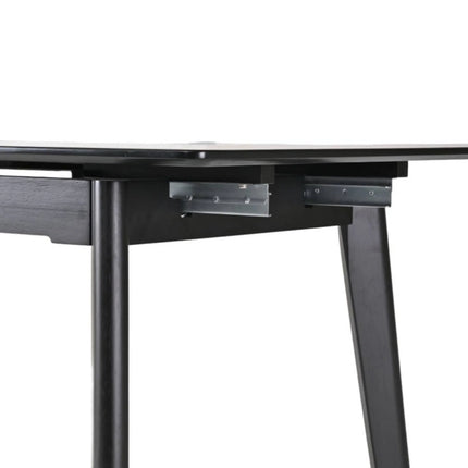 Masa extensibila OSTEN, alb cu efect de marmura/negru, 140/180x80x76 cm
