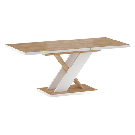 Masa extensibila ERYK, stejar wotan/alb, PAL laminat, 138/178x85x76 cm