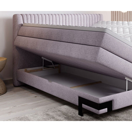 Pat PALIO 160 boxspring, personalizabil, 2 lazi depozitare, cu saltele si topper 5 cm