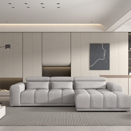Coltar PANAMA BOX S, personalizabil, cu lada depozitare si reglaj electric, 290x188x98 cm