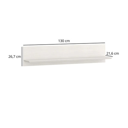 Polita IRYS, pin alb anderson, PAL laminat, 119x18x26 cm