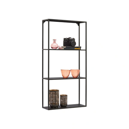 Raft NILS, negru, metal, 45x15x90 cm