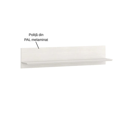 Polita TIFFANY II, crem, PAL laminat, 130x22x27 cm