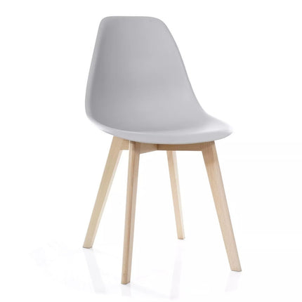 Scaun Moris, gri deschis/fag, plastic/lemn de fag, 46x37x81 cm