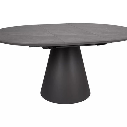 Masa extensibila ANGEL II, gri cu efect de marmura/negru, 120/160x120x75 cm