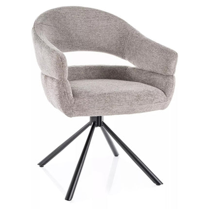 Scaun BORGO, gri deschis - Raven 07, stofa clasica/metal, 58x45x87 cm