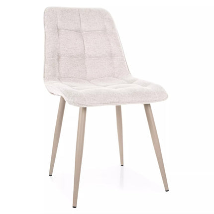 Scaun CHIC, bej deschis - Brego 22, stofa clasica/metal, 50x58x88 cm
