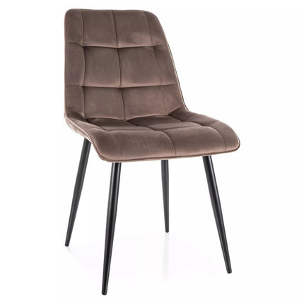 Scaun CHIC, cappuccino - Bluvel 38, stofa catifelata/metal, 50x58x88 cm