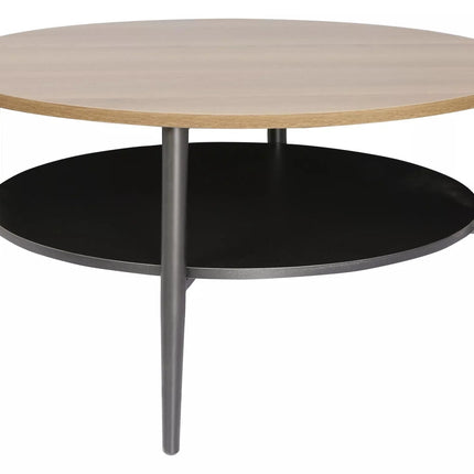 Masuta cafea ELLA A, stejar/negru mat, PAL/metal, 80x45 cm