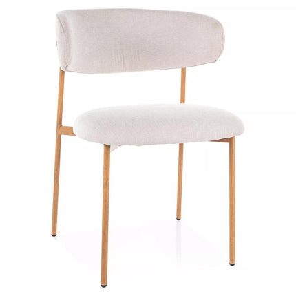 Scaun ELTON D, bej deschis - Brego 22/stejar, stofa clasica/metal, 56x46x80 cm