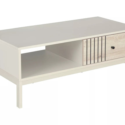 Masuta cafea FROST L5, stejar alpin/alb, PAL/metal, 100x50x40 cm