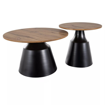 Set 2 masute cafea BAFETA, stejar artisan/negru mat