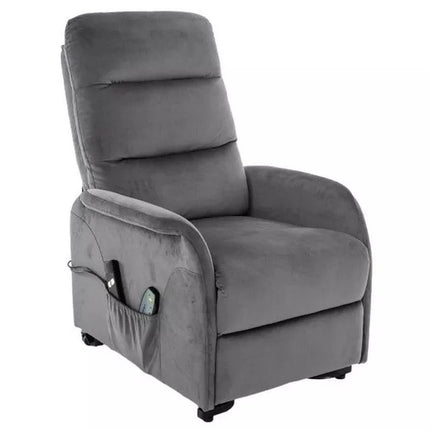 Fotoliu recliner JUPITER M, stofa catifelata gri - Bluvel 14, 69x91/164x105 cm