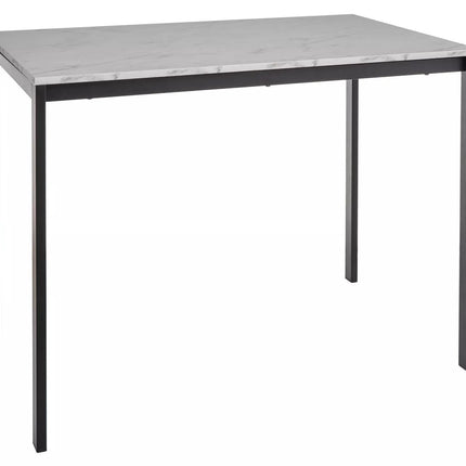 Masa MARIO, alb cu efect de marmura/negru, 100x60x75 cm