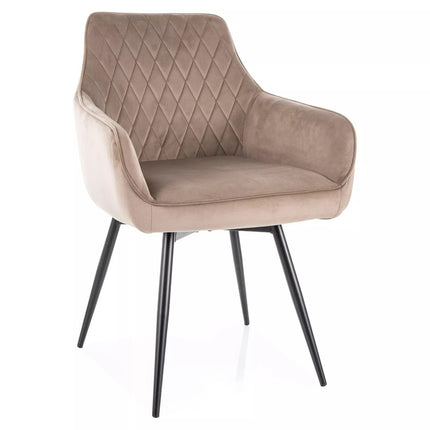 Scaun MARLO, bej inchis - Bluvel 40, stofa catifelata/metal, 55x45x88 cm