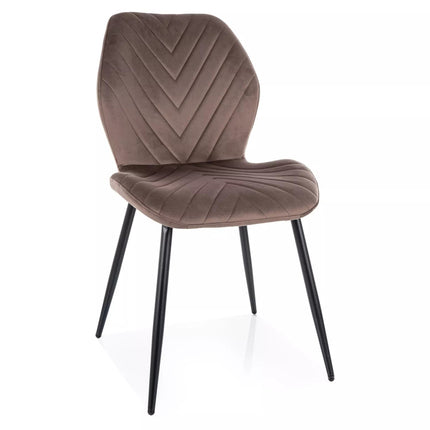 Scaun MIKE, cappuccino - Bluvel 38/negru, stofa catifelata/metal, 48x41x86 cm