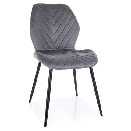 Scaun MIKE, gri - Bluvel 14/negru, stofa catifelata/metal, 48x41x86 cm