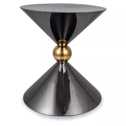 Masuta cafea MIRA, negru/auriu, metal, 50x56 cm