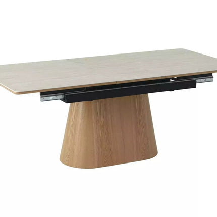 Masa extensibila MONACO, piatra travertin/stejar, 160/200x90x75 cm