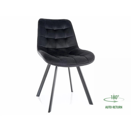 Scaun MONTI, negru - Bluvel 19, stofa catifelata/metal, 51x44x88 cm