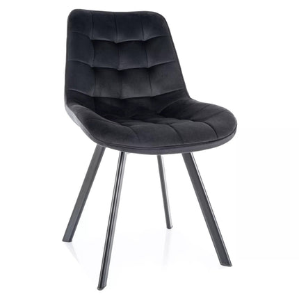 Scaun MONTI, negru - Bluvel 19, stofa catifelata/metal, 51x44x88 cm