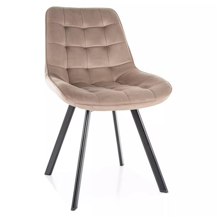 Scaun MONTI, bej inchis - Bluvel 40, stofa catifelata/metal, 51x44x88 cm