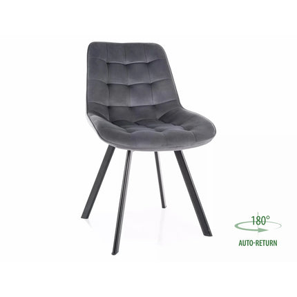 Scaun MONTI, gri - Bluvel 14, stofa catifelata/metal, 51x44x88 cm