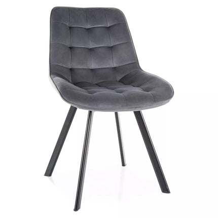Scaun MONTI, gri - Bluvel 14, stofa catifelata/metal, 51x44x88 cm