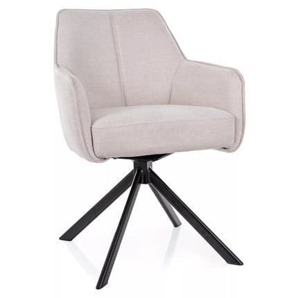 Scaun NOTTI, bej deschis/negru, stofa clasica/metal, 55x45x83 cm