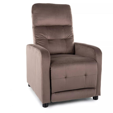 Fotoliu rabatabil OTUS, stofa catifelata cappuccino - Bluvel 38, 66x92/144x100 cm