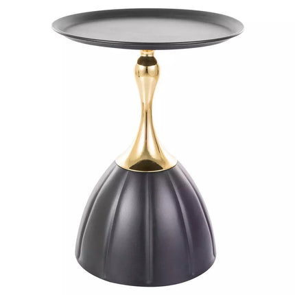 Masuta cafea PIANA, negru/auriu, metal, 38x50 cm