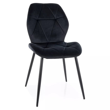 Scaun RICK, negru - Bluvel 19, stofa catifelata/metal, 48x41x86 cm