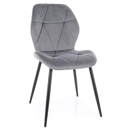 Scaun RICK, gri - Bluvel 14, stofa catifelata/metal, 48x41x86 cm
