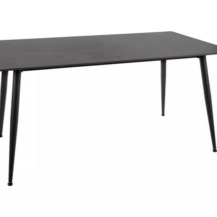Masa RION, negru cu efect de marmura, ceramica/metal, 160x90x76 cm