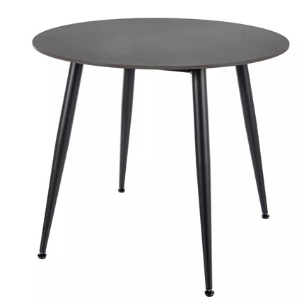 Masa RION, negru mat cu efect de marmura, ceramica/metal, 90x90x76 cm