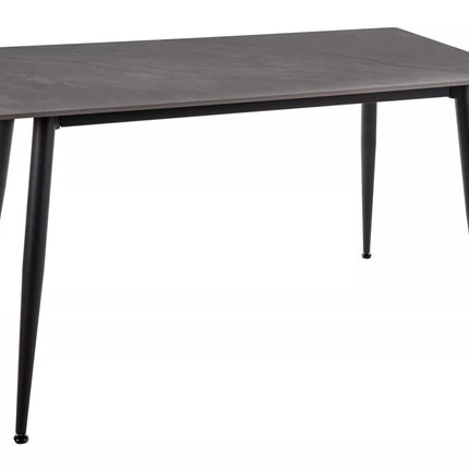 Masa RION, gri cu efect de marmura, ceramica/metal, 130x70x76 cm