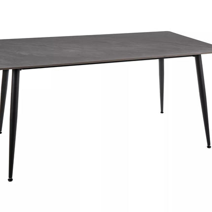 Masa RION, gri cu efect de marmura, ceramica/metal, 160x90x76 cm