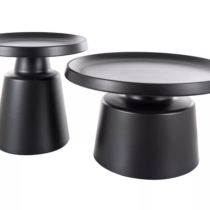 Set 2 masute cafea RODOS, negru mat, metal