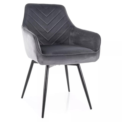 Scaun SERVIO, gri - Bluvel 14, stofa catifelata/metal, 55x45x88 cm