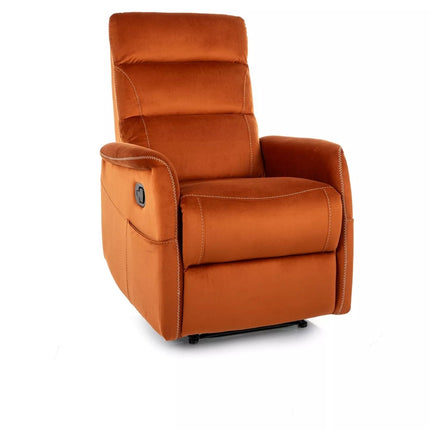 Fotoliu recliner SOLON M, stofa catifelata scortisoara - Bluvel 4215, 74x86/162x106 cm