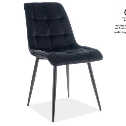 Scaun CHIC, stofa catifelata negru - Matt 99, 50x58x88 cm