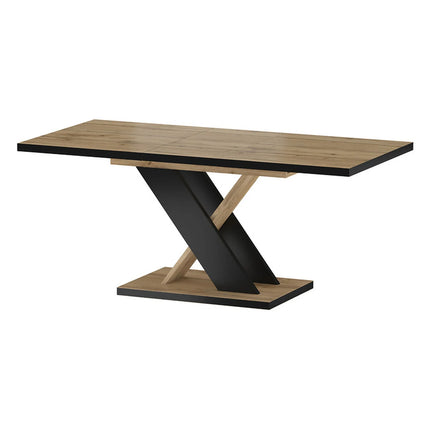 Masa extensibila ERYK, stejar artisan/negru, PAL laminat, 138/178x85x76 cm