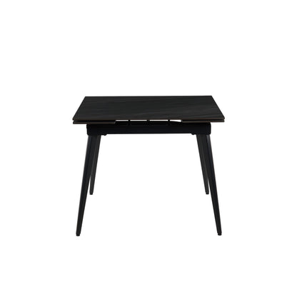Masa extensibila REEF, gri antracit cu efect de piatra/negru, ceramica/metal, 90/140x70x75 cm