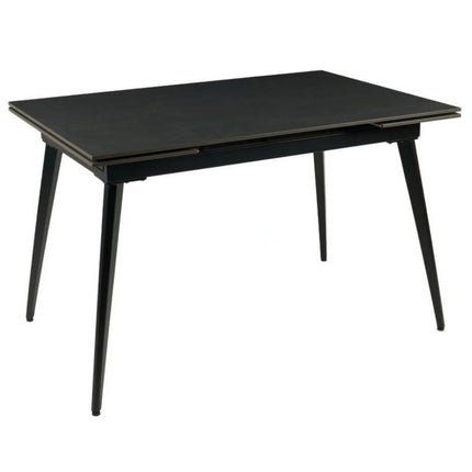Masa extensibila REEF, negru, ceramica/metal, 120/180x80x76 cm