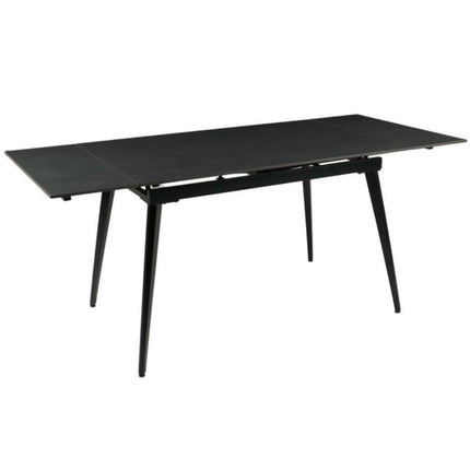 Masa extensibila REEF, negru, ceramica/metal, 120/180x80x76 cm