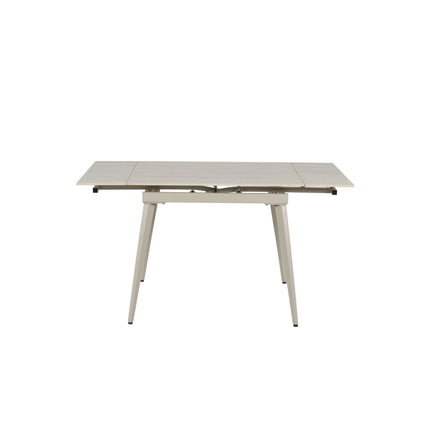 Masa extensibila REEF, grej cu efect de piatra travertin, ceramica/metal, 90/140x70x75 cm